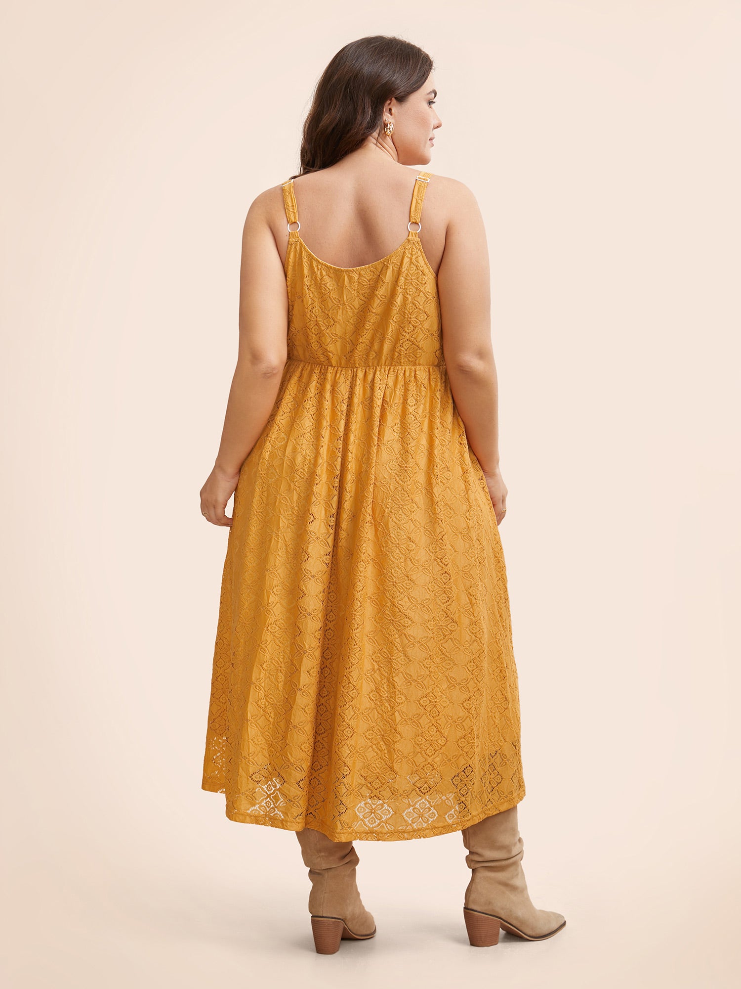 Crochet Lace U Neck Cami Dress