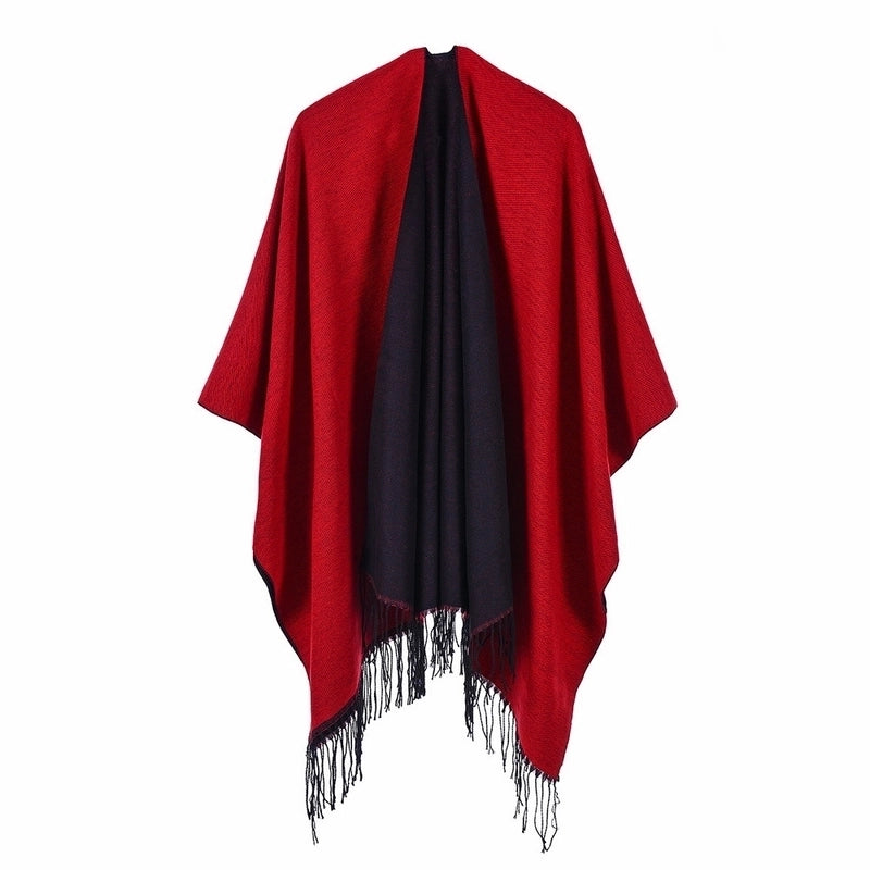 Women's Streetwear Color Block Solid Color Polyester Tassel Shawl