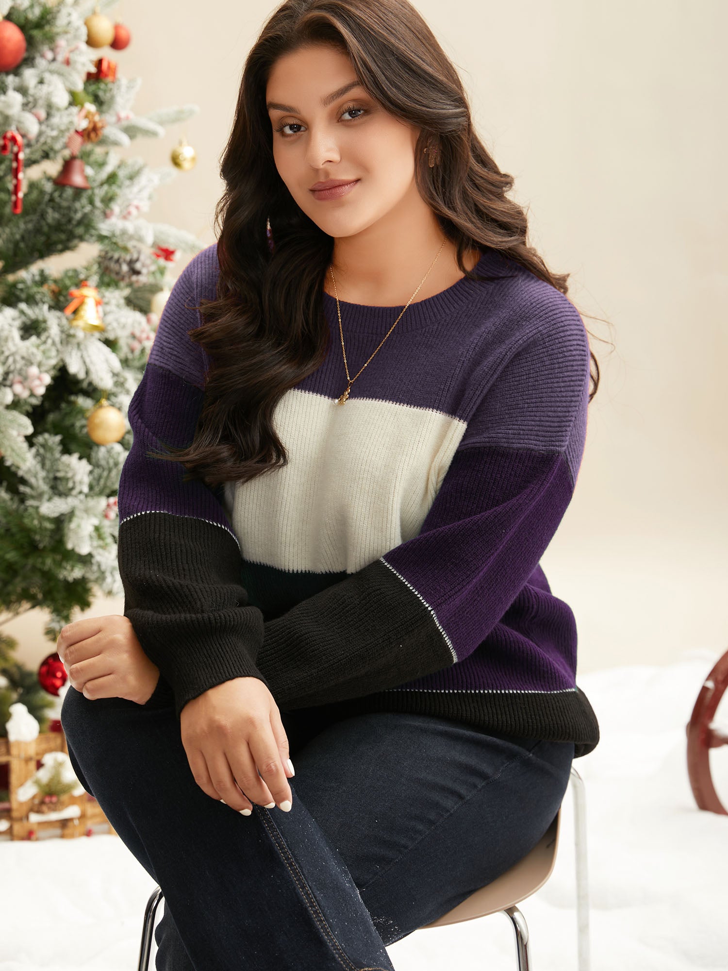 Supersoft Essentials Holiday Color Block Pullover