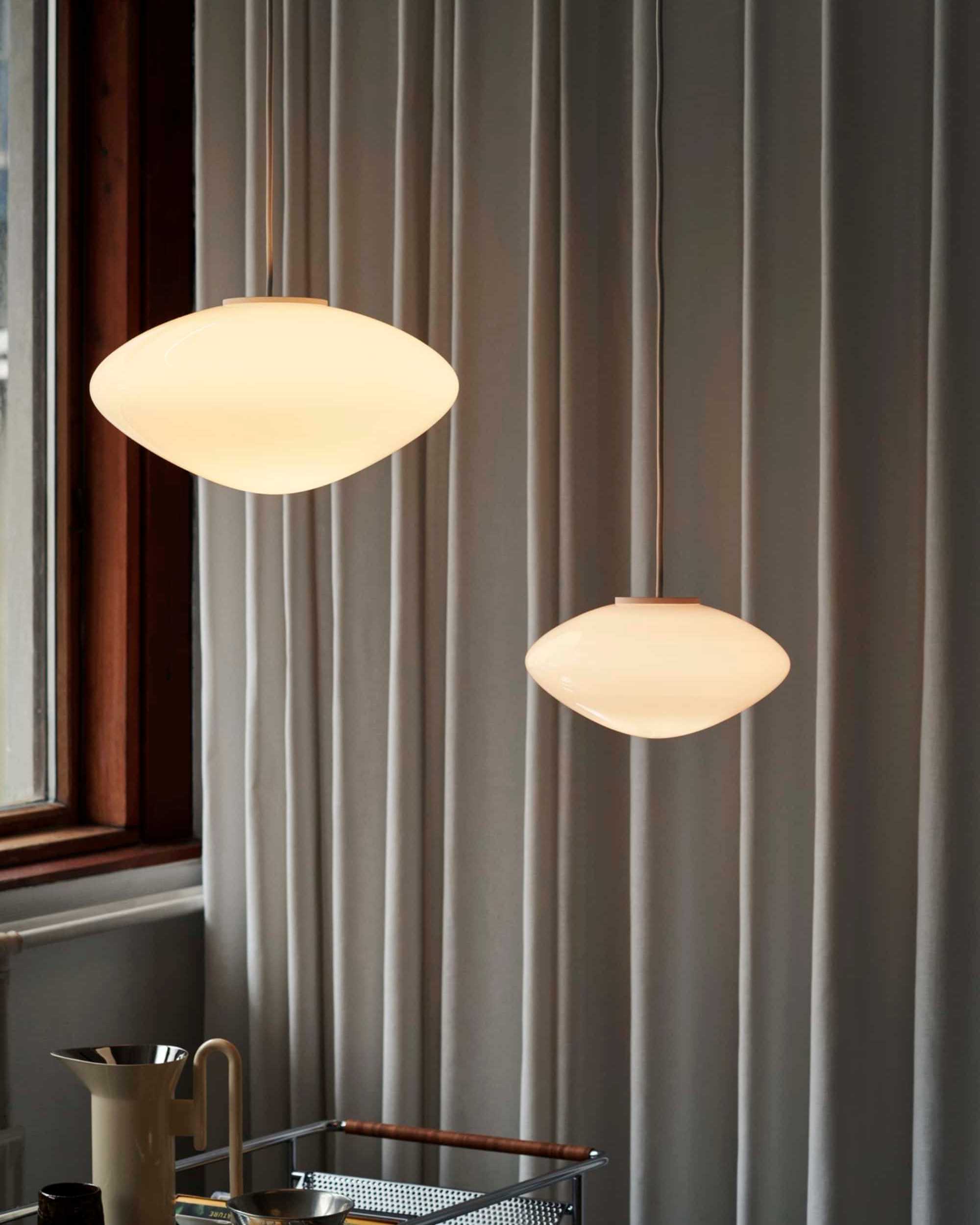 Tradition AP15 Mist Pendant Lamp. Matt White/Opal Glass
