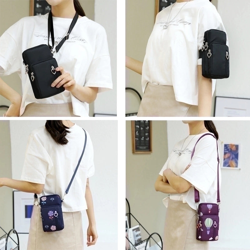 Women'S Nylon Solid Color Fashion Zipper Phone Wallet