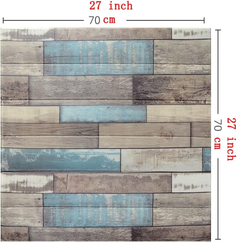 Stick Wall Panels- Multi Color . Wooden Design Wallpaper( 1 Sheet 70x70 CM)