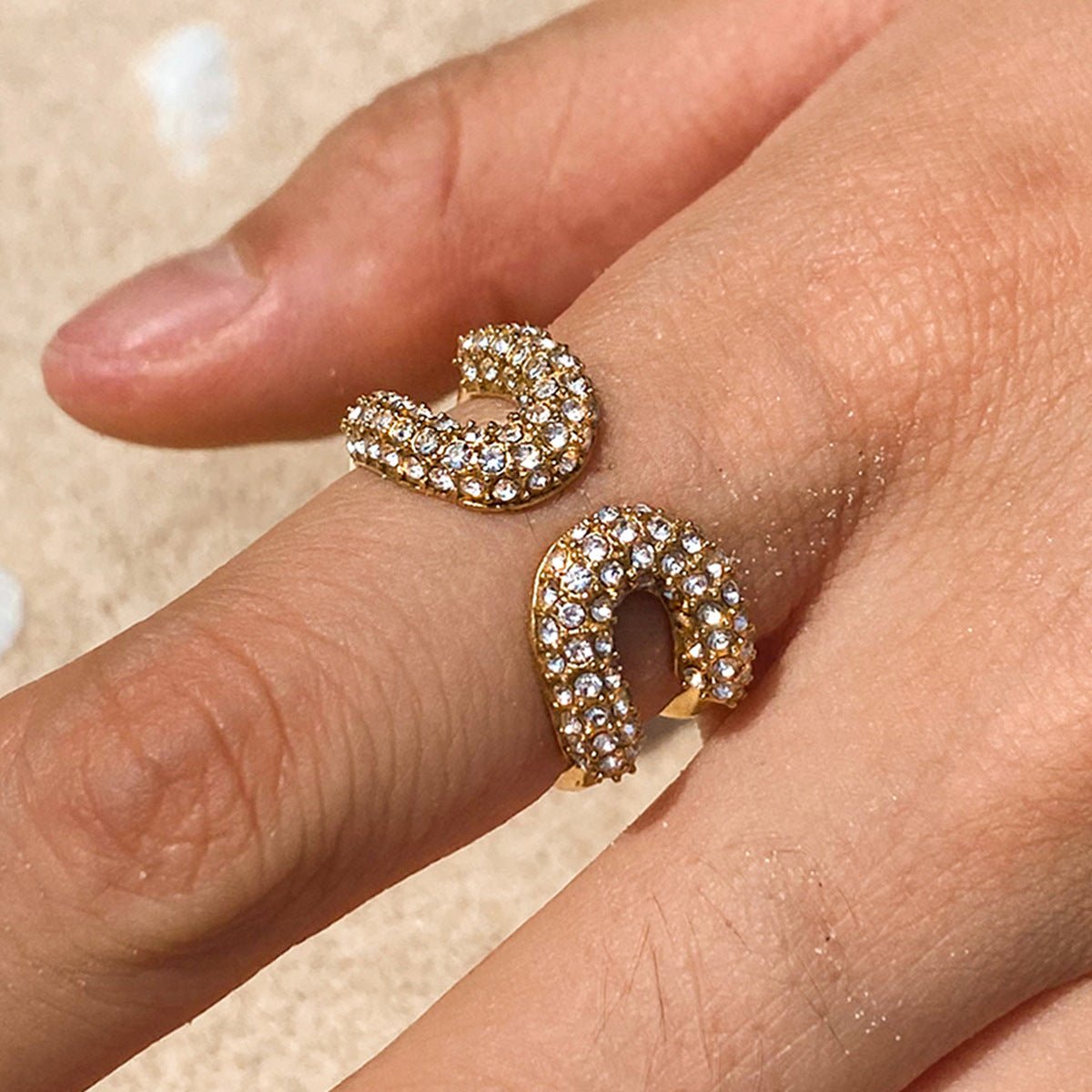 Jie Ding Stainless Steel Rhinestone Ring Titanium Steel Jewelry Hot Sale Female Ring