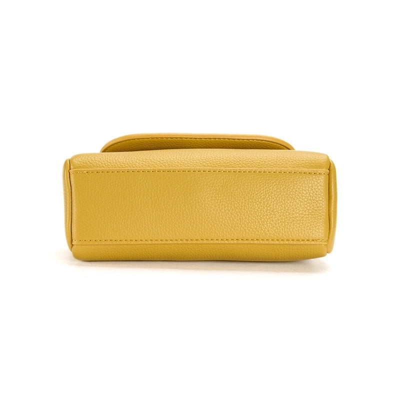Women's Medium Pu Leather Solid Color Basic Classic Style Square Flip Cover Crossbody Bag