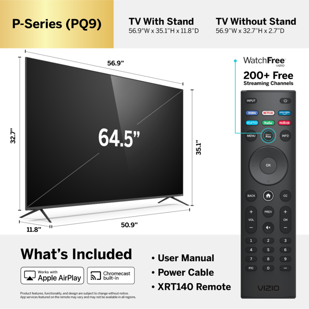 VIZIO 65 Class 4K UHD Quantum Smartcast Smart TV HDR P-Series