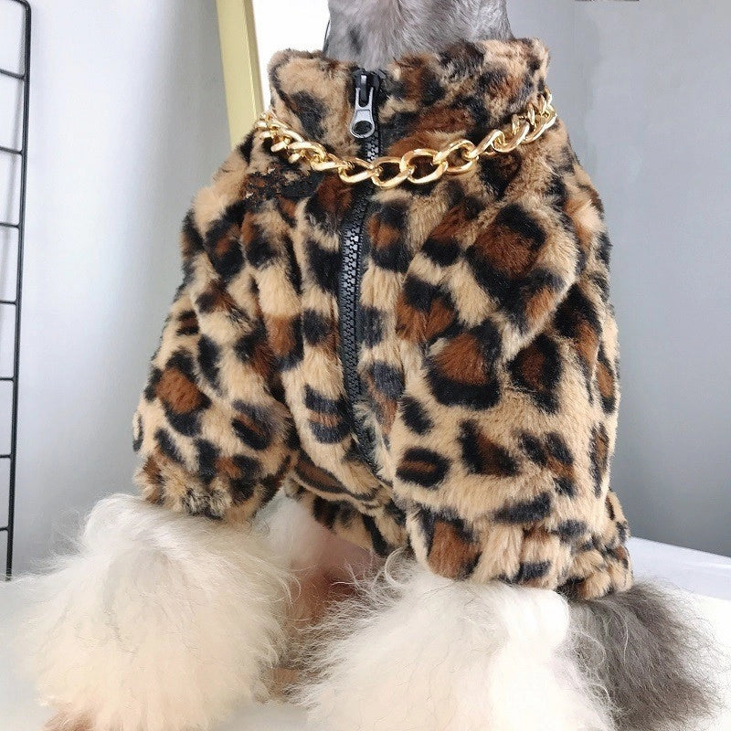 Classic Style Polyester Leopard Pet Clothing
