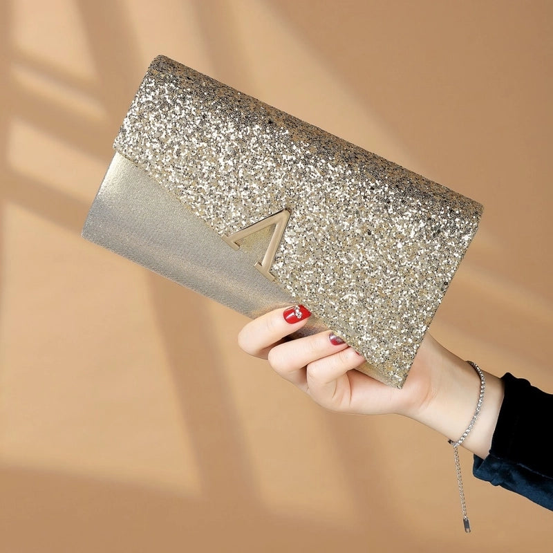 New In Stock Sequins PU Clutch Bag Women Fashion Evening Bag Prom Party Women's Bag