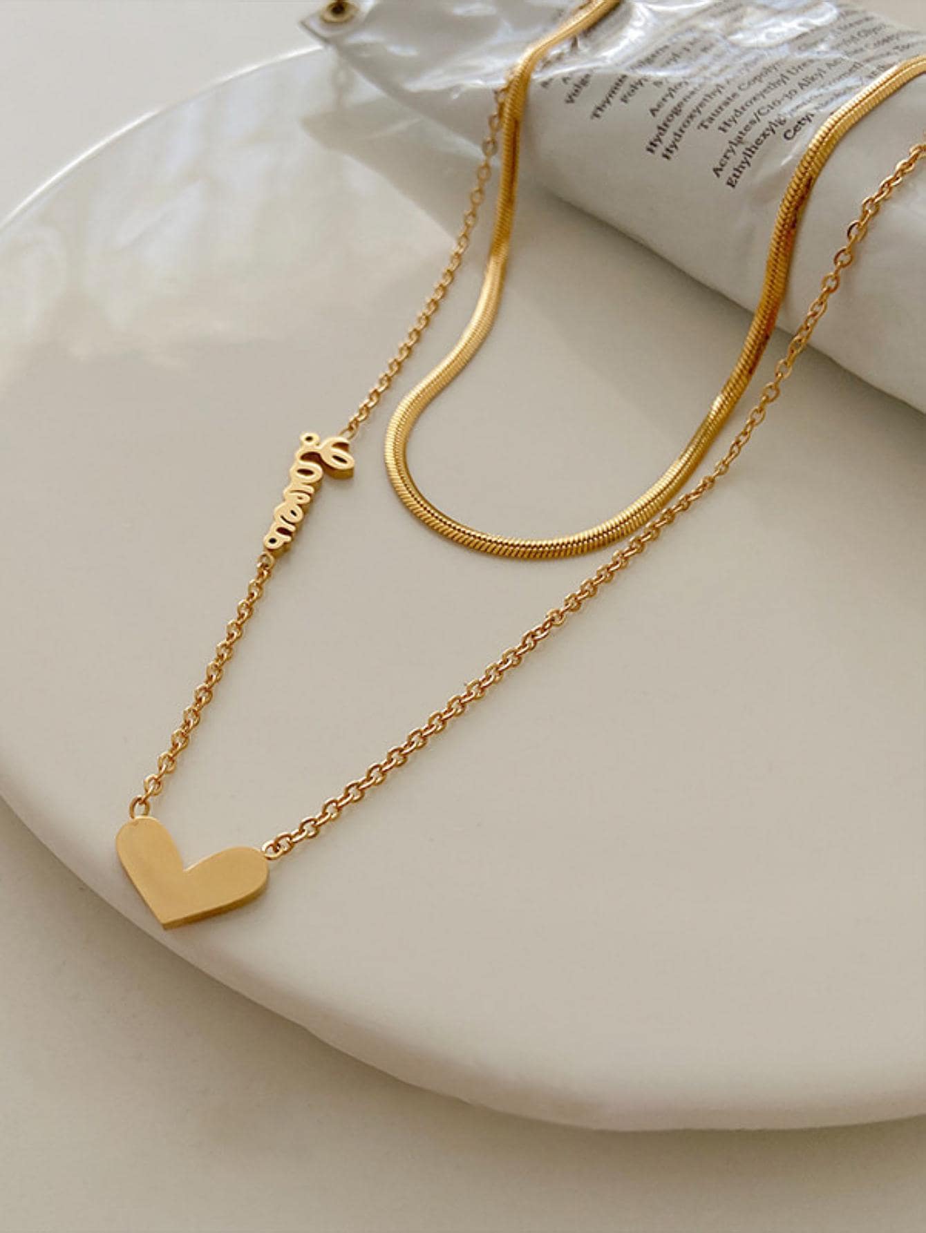 Heart Charm Layered Necklace