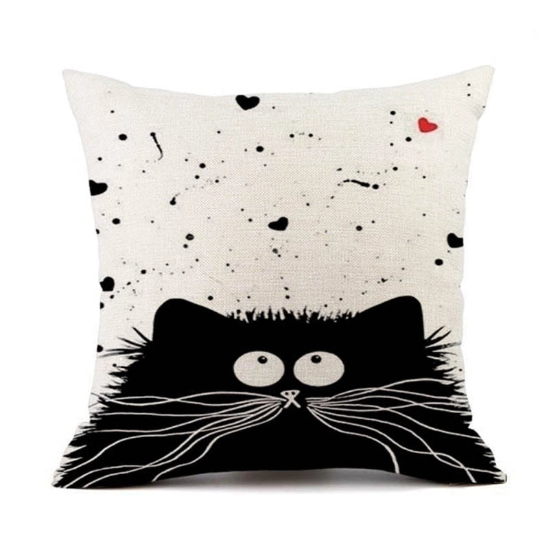2 Pieces Cute Animal Cat Blended Pillow Cases