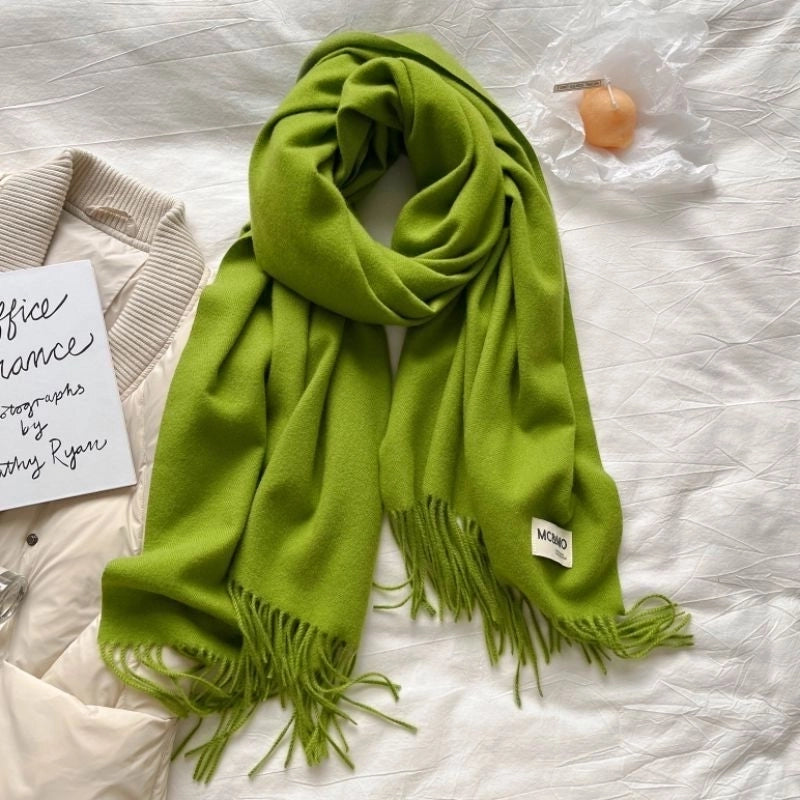 New Solid Color Cashmere Scarf Women's Fashion Wear Autumn And Winter Warm Shawl Women's Scarf