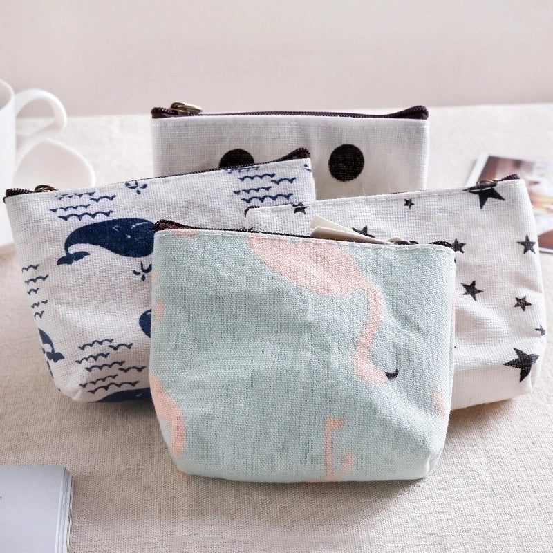 Unisex Animal Canvas Zipper Coin Purses