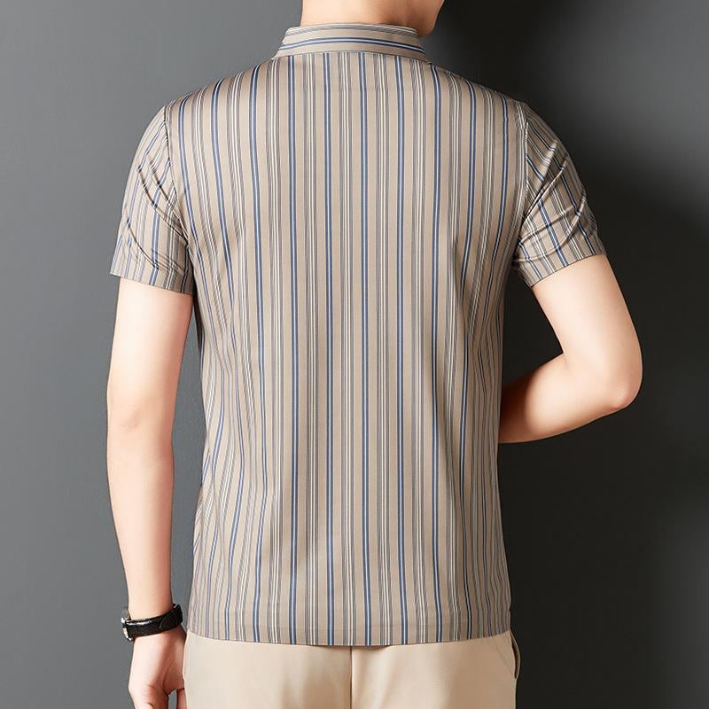 Men's Summer Striped Short Sleeve Shirt(49% OFF)