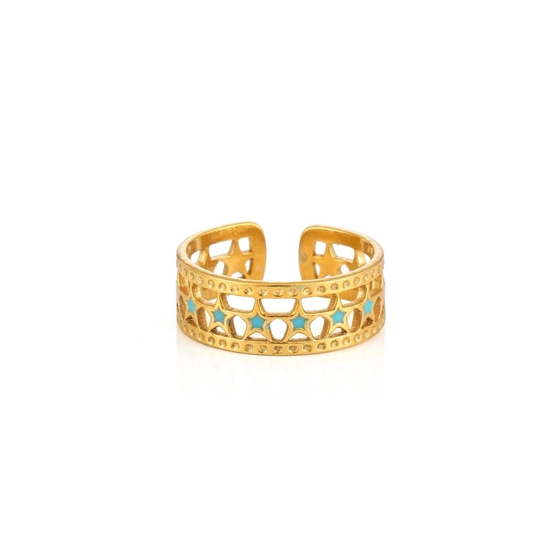Elegant Minimalist Geometric 304 Stainless Steel Enamel Stainless Steel Rings
