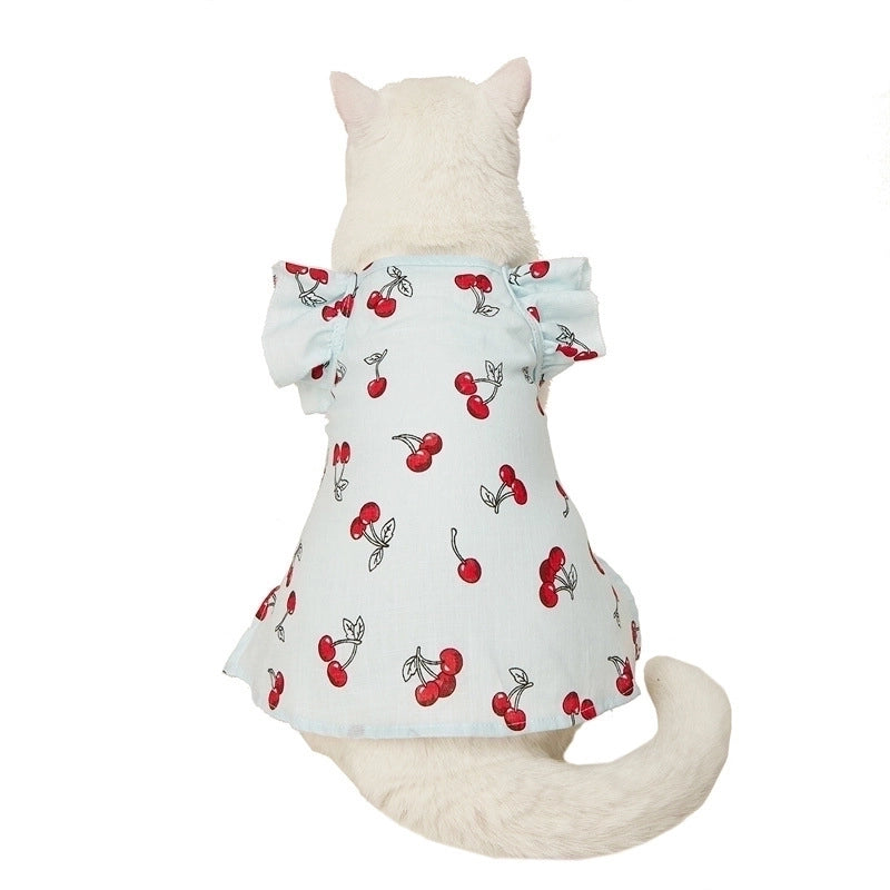Pastoral Cotton Cherry Pet Clothing