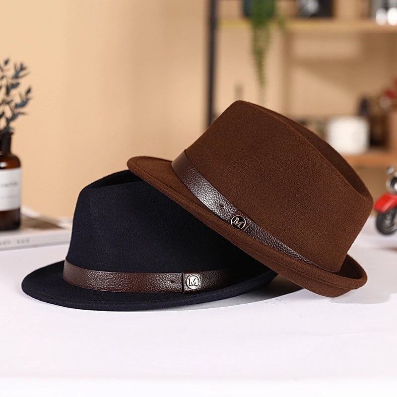Hat Autumn And Winter Pure Wool Bowler Hat Woolen Retro   Hat Roll Along Felt Hat