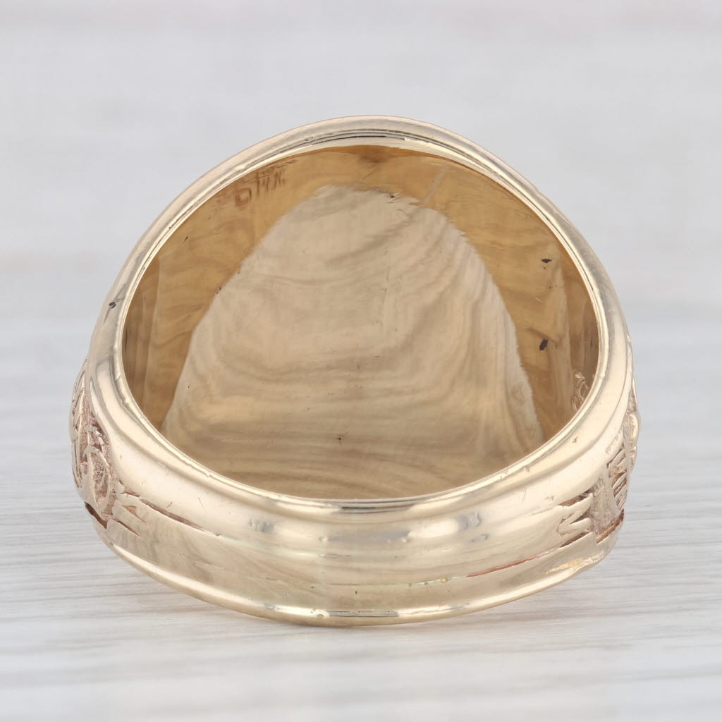 Lab Created Sapphire United States Marine Corp Ring 14k Gold Size 12 US Military