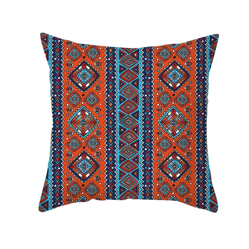 Ethnic Style Geometric Fibre Peach Skin Pillow Cases