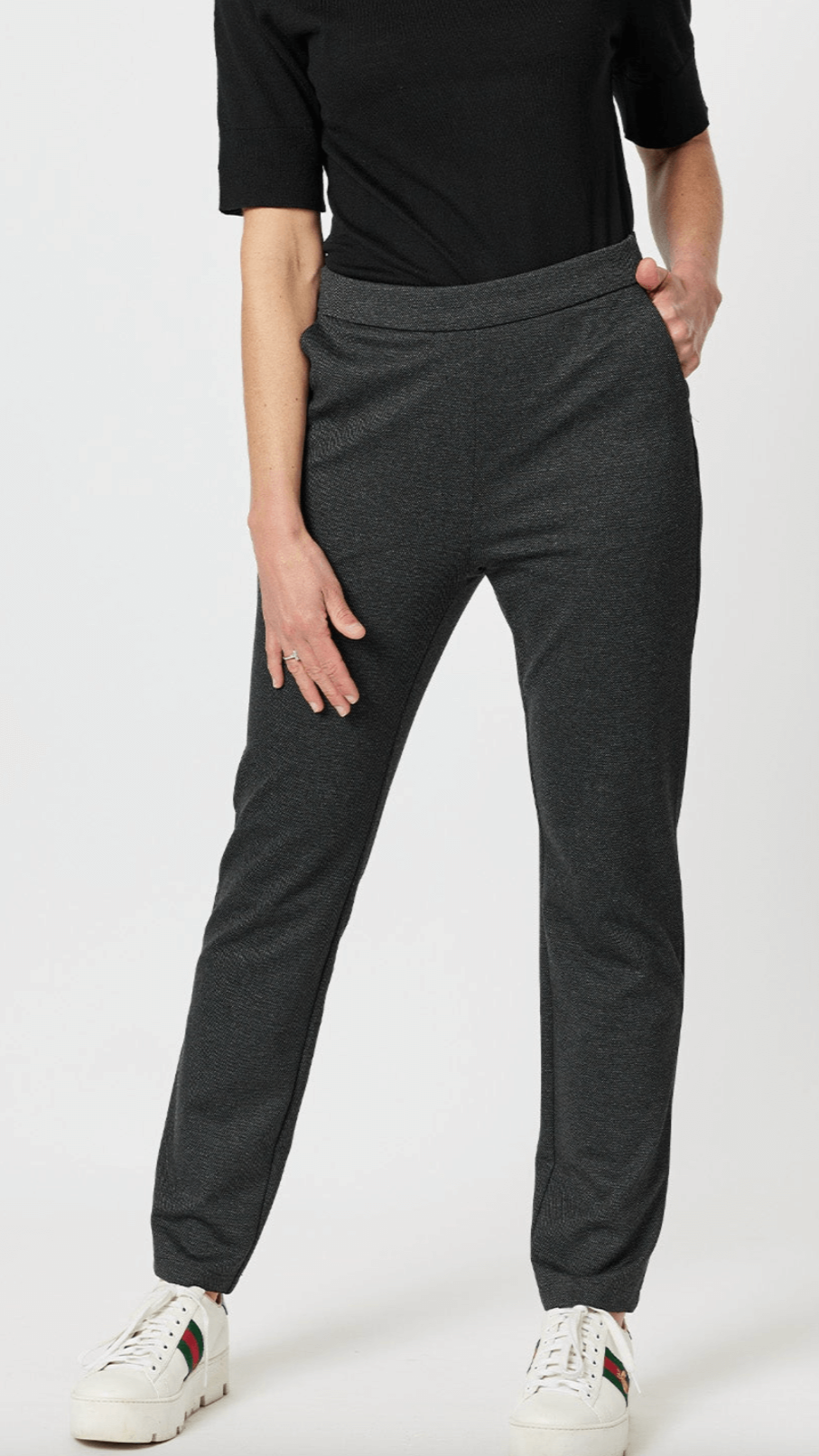 Textured Ponte Pant - Charcoal