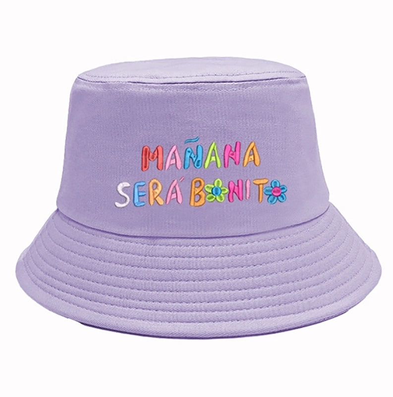 Unisex Casual Letter Embroidery Wide Eaves Bucket Hat