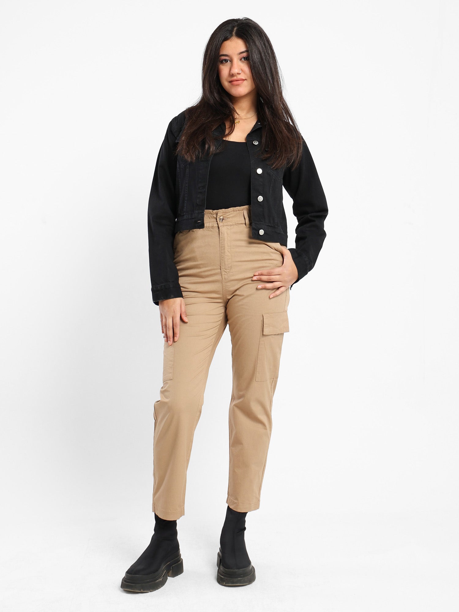High-Waisted Paper Bag Pants