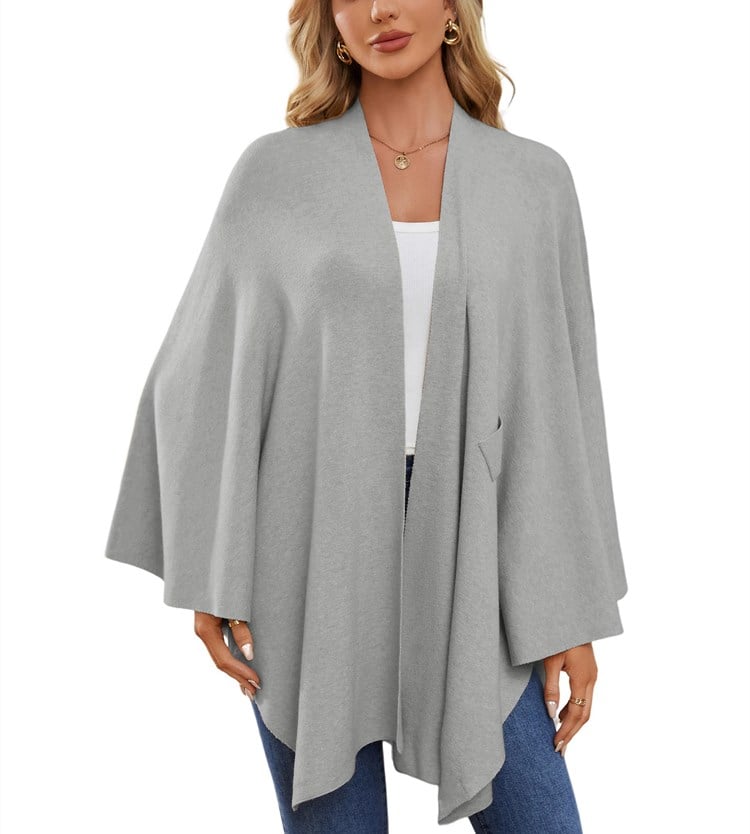 🎁 49% OFF-Elegant Shawl Wraps Soft Open Front Poncho Sweater