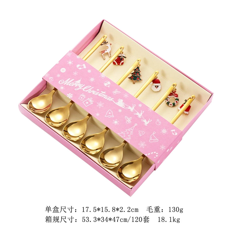 Christmas Cute Cartoon Stainless Steel Tableware 1 Set