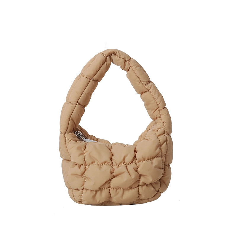 Women's Small Nylon Solid Color Basic Zipper Cloud Shape Bag