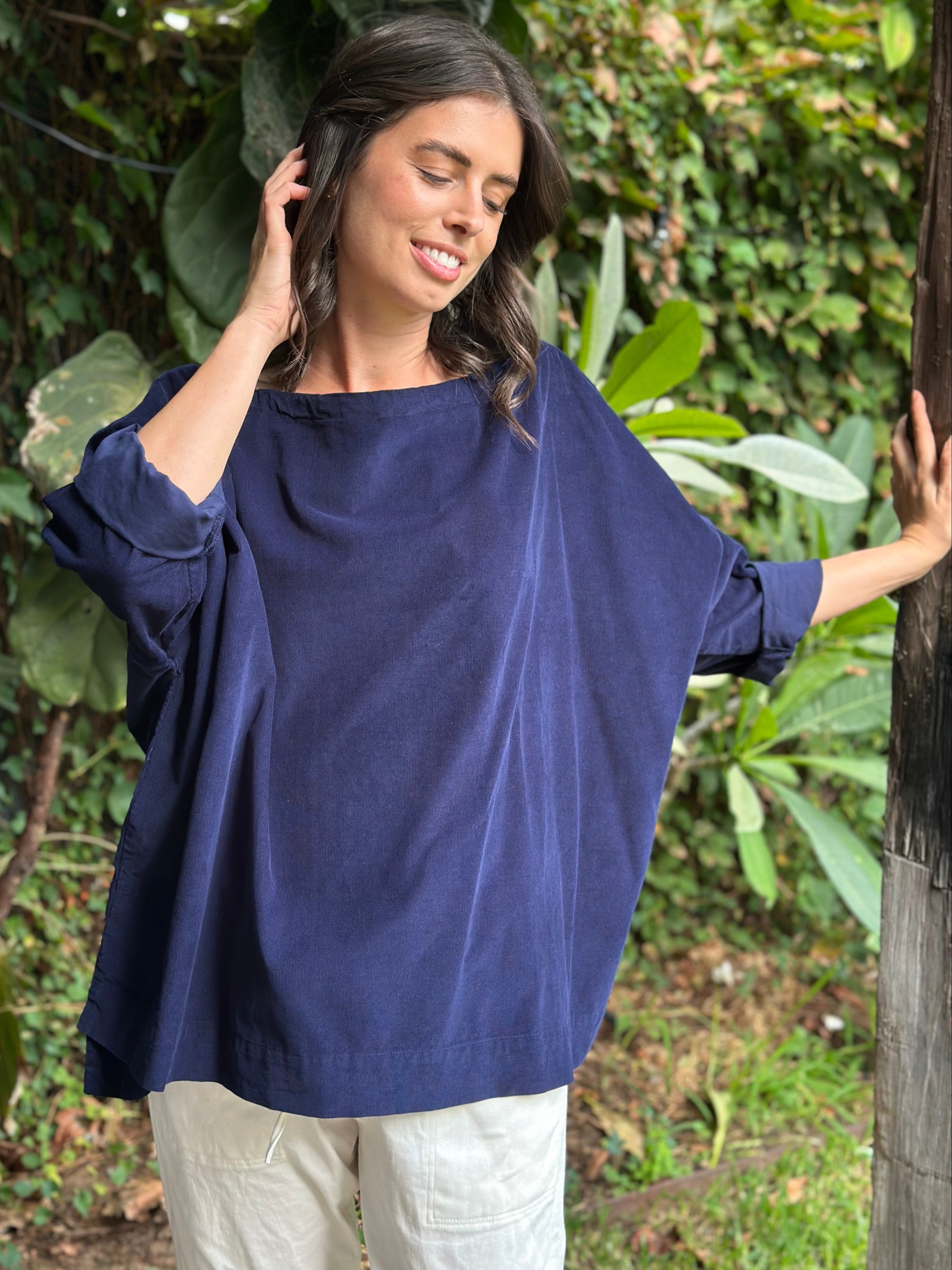 avril top - indigo cord