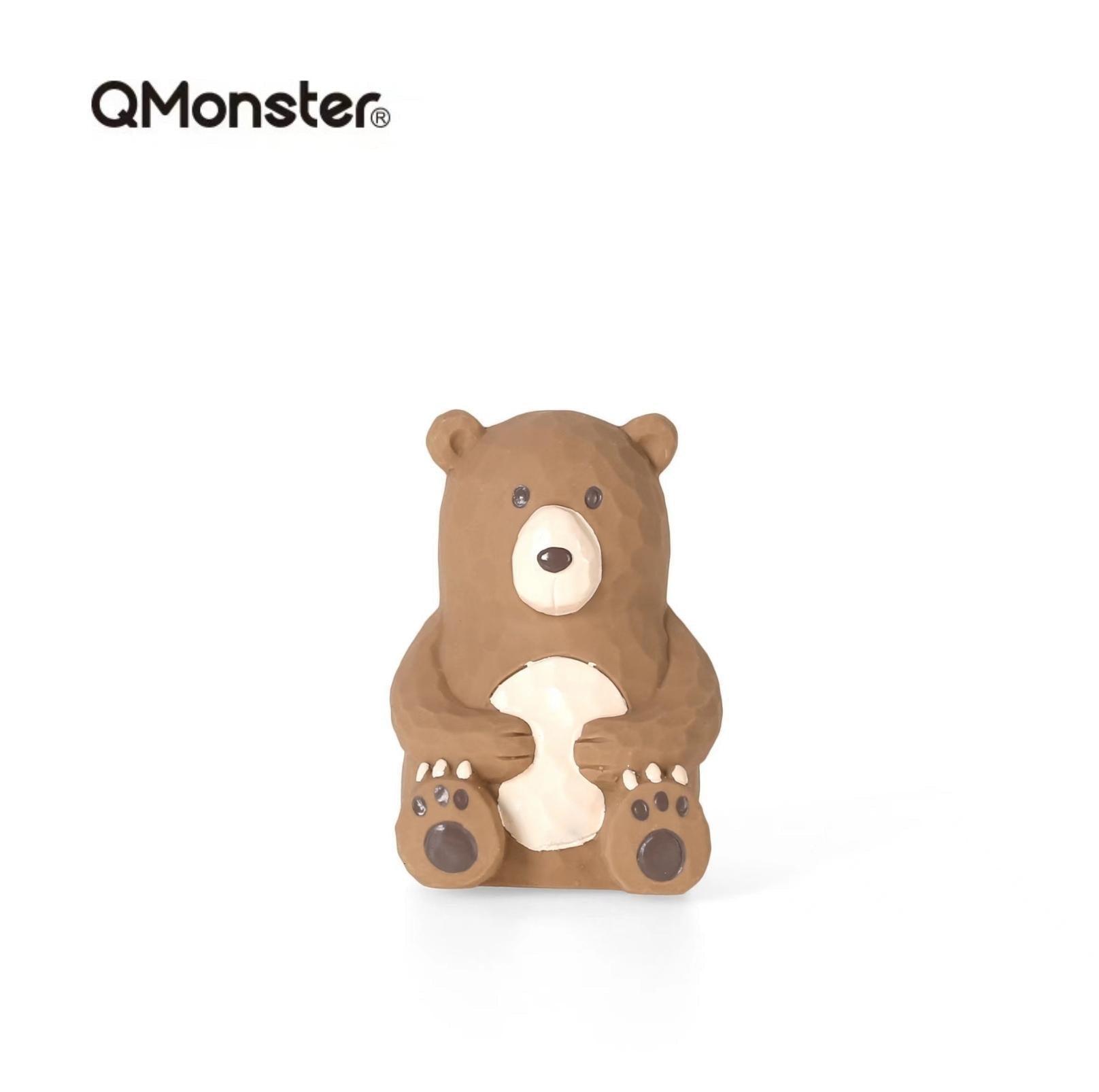 Q-Monster Latex Dog Toy for Chewing - Wood Carving Vibe Pet Boredom Buster