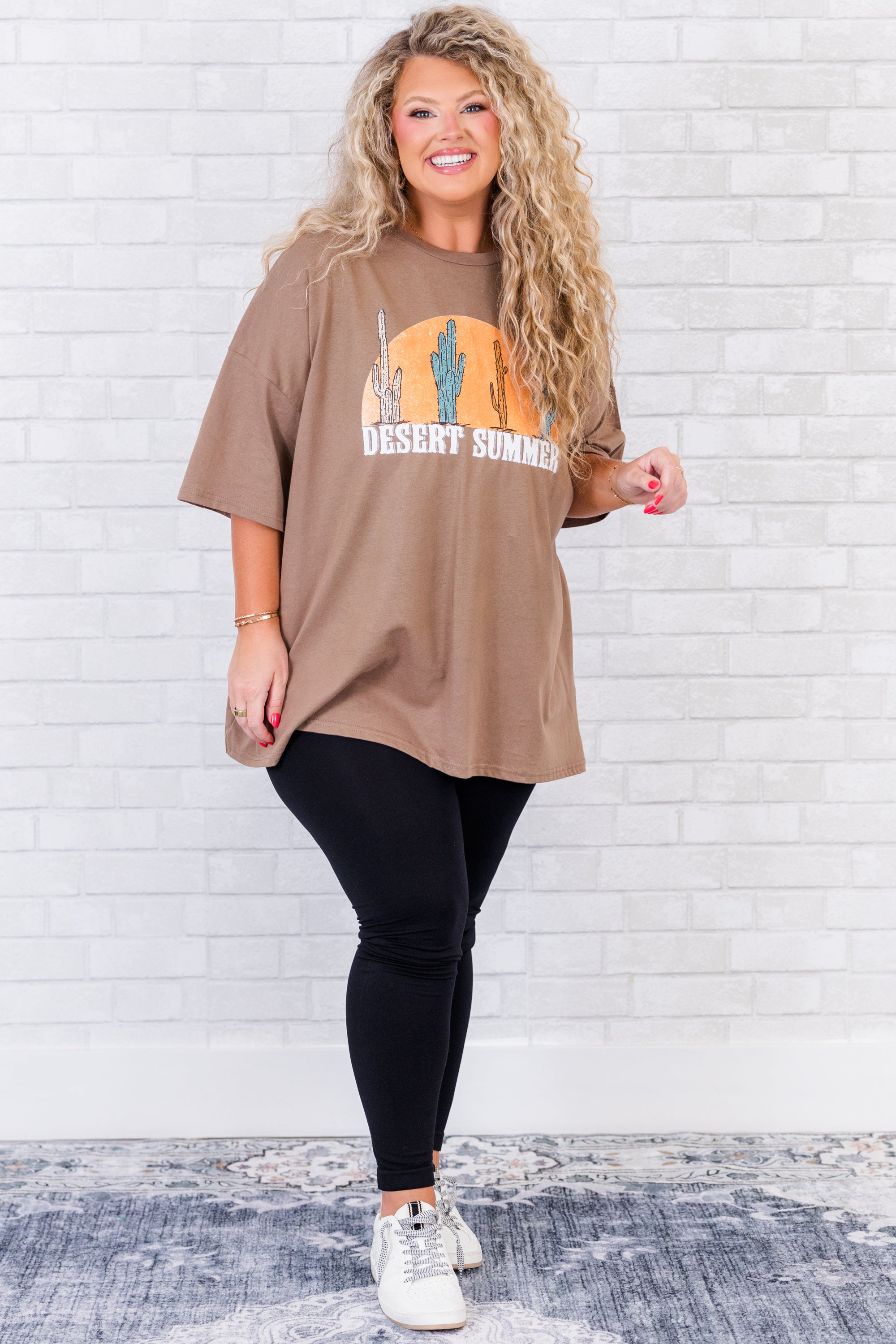 Desert Summer Boyfriend Tee. Espresso