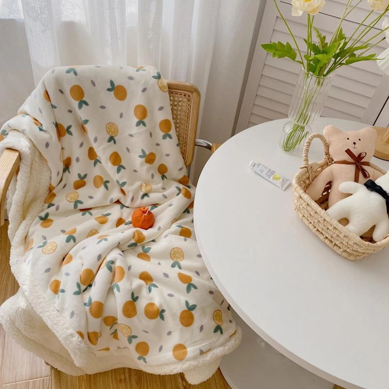 Halloween Cute Animal Pumpkin Fruit Fleece Blanket Bedding