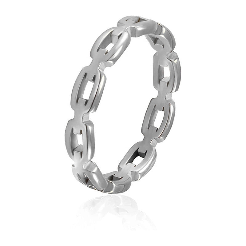 Minimalist Geometric Titanium Steel Rings