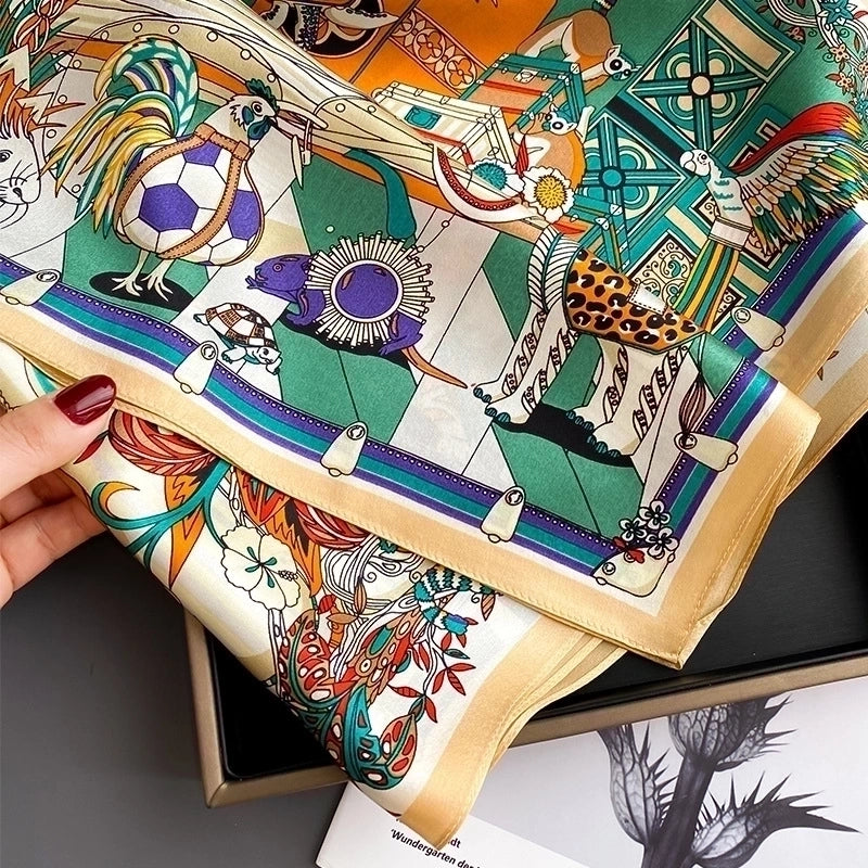 Women's Elegant Animal Silk Silk Scarf