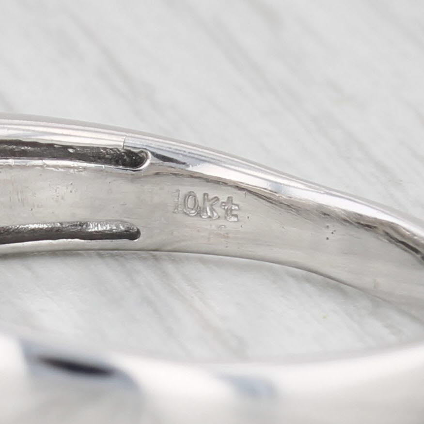Diamond Men's Wedding Band 10k White Gold Size 12.75 Ring