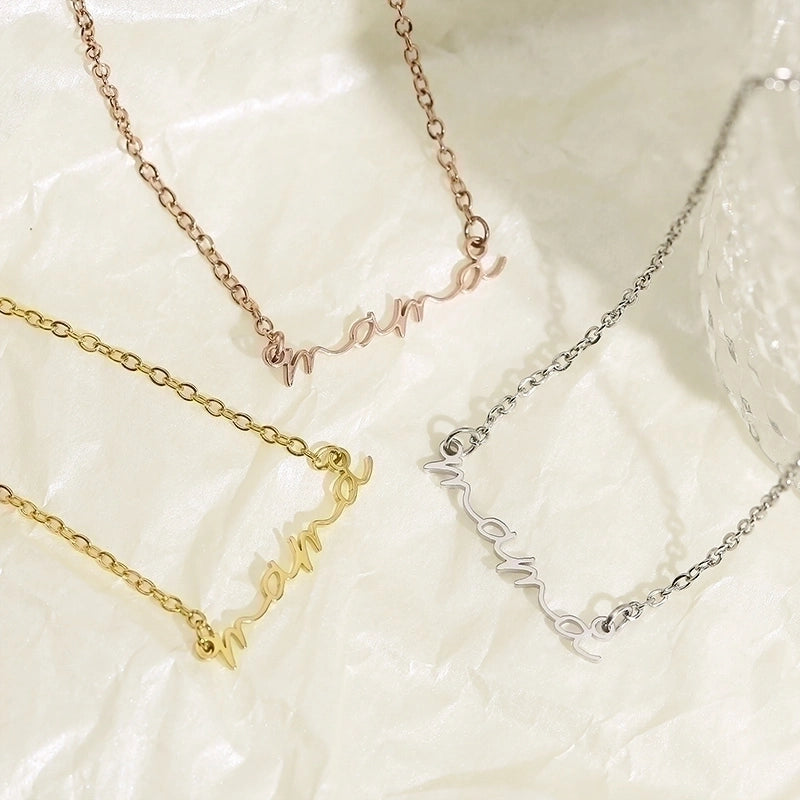 Minimalist Letter Titanium Steel 18K Gold Plated Plating Necklace