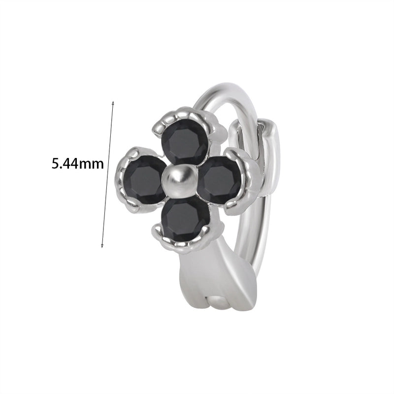 1 Piece Elegant Flower Butterfly Inlay Copper Rhinestones Zircon Earrings