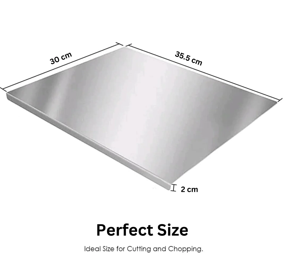 Stainless Steel Kitchen Chopping Board 41 x 31 Cm (Big Size) 306 Food Grade Steel
