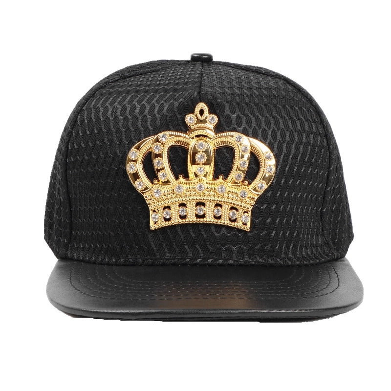 Unisex Retro Plaid Crown Rhinestone Baseball Cap