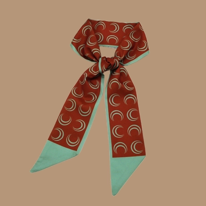 Women's Retro Plaid Flower Satin Silk Scarf