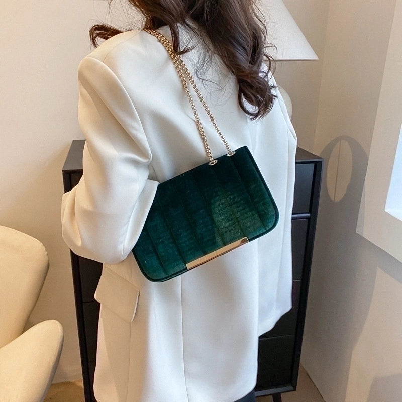 Women's Small All Seasons Pu Leather Solid Color Elegant Square Flip Cover Shoulder Bag Square Bag Chain Bag