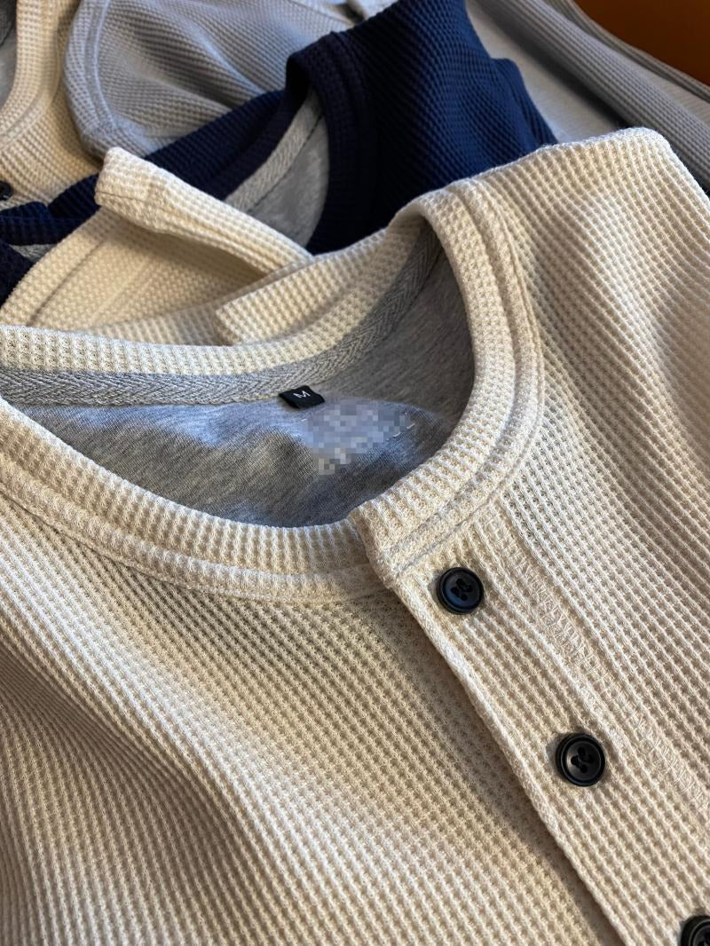 Textured Cotton Henley