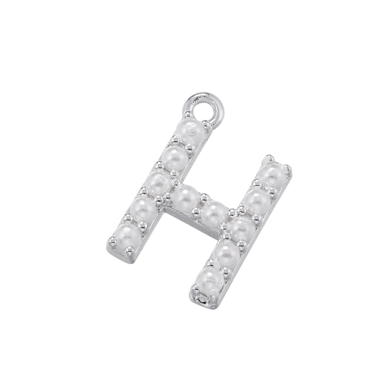 Casual Elegant Minimalist Letter Copper Plating Inlay Artificial Pearls 18k Gold Plated Charms