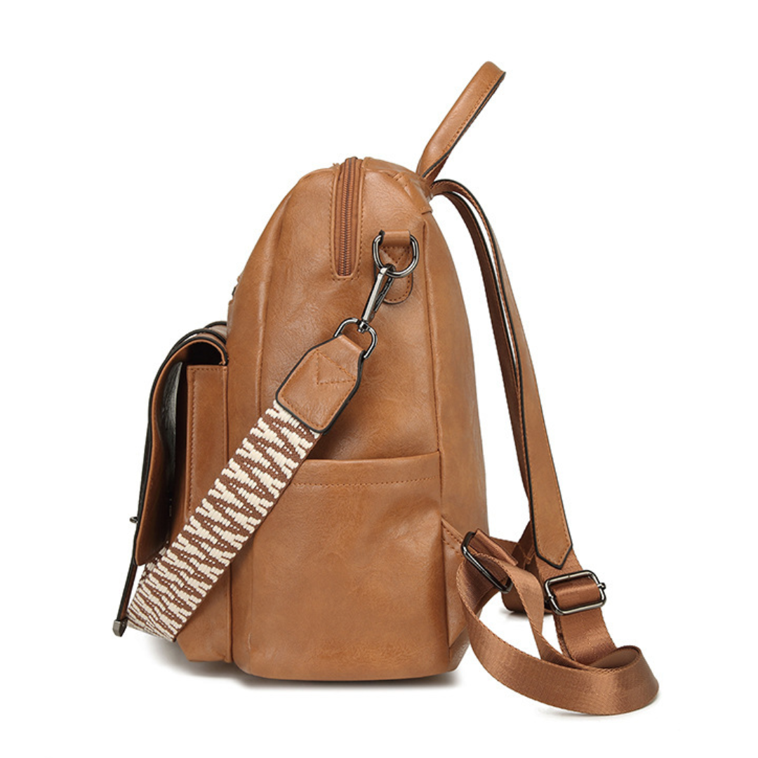 Retro PU Leather Women's Commuter Backpack