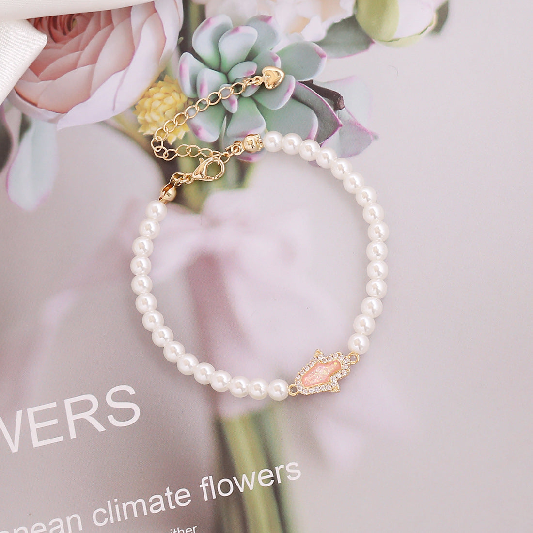 Women IG Style Palm Alloy Electroplating Bracelets