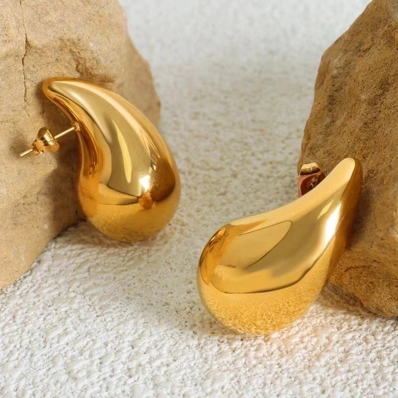 1 Pair Casual Solid Color Plating Stainless Steel Gold Plated Silver Plated Ear Studs