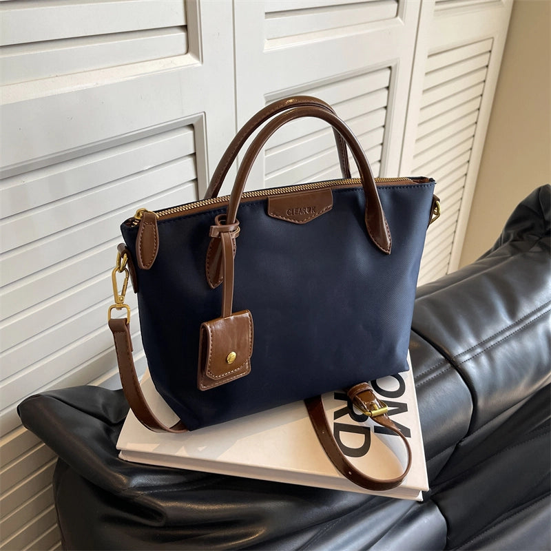 Women's Nylon Solid Color Classic Style Square Zipper Crossbody Bag