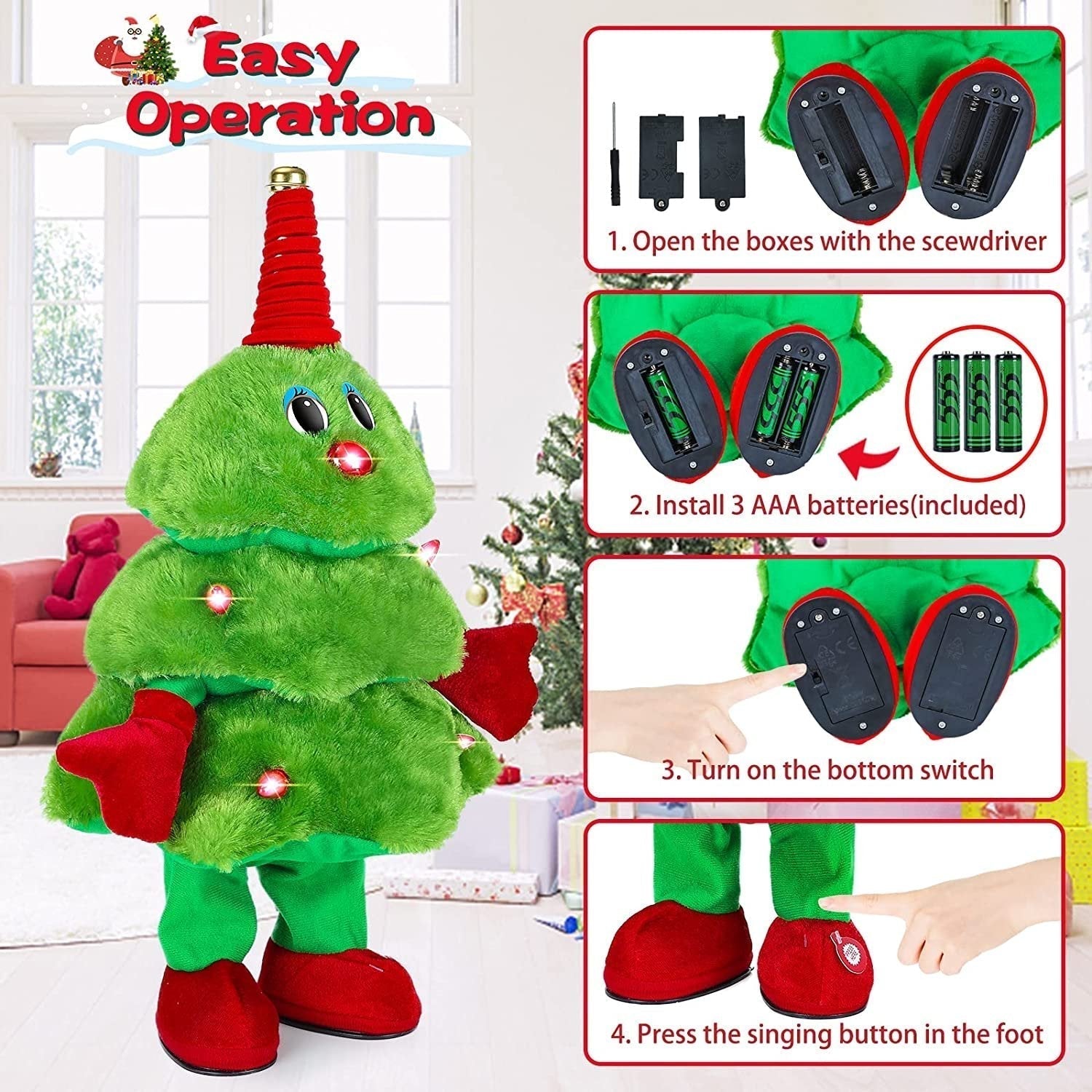 Sing and Dance Rock Christmas Tree Toy