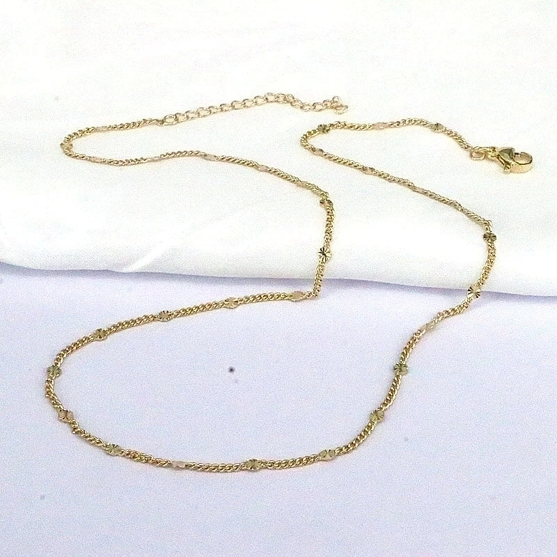 Minimalist Solid Color Copper Gold Plated Necklace In Bulk