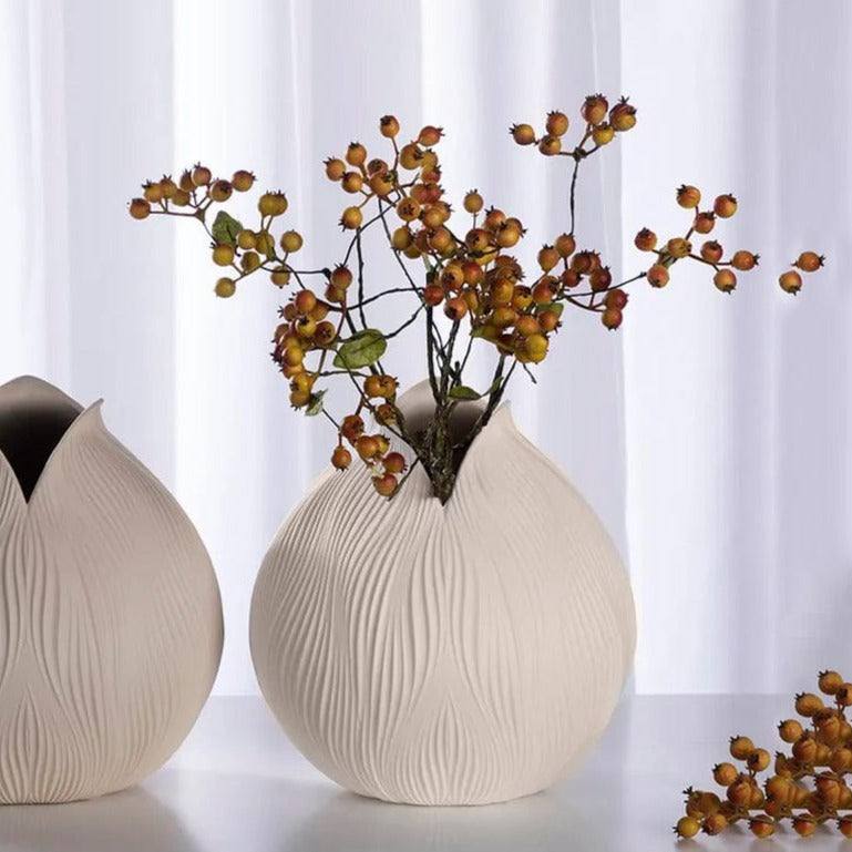 Bloom Porcelain Vase - Beige