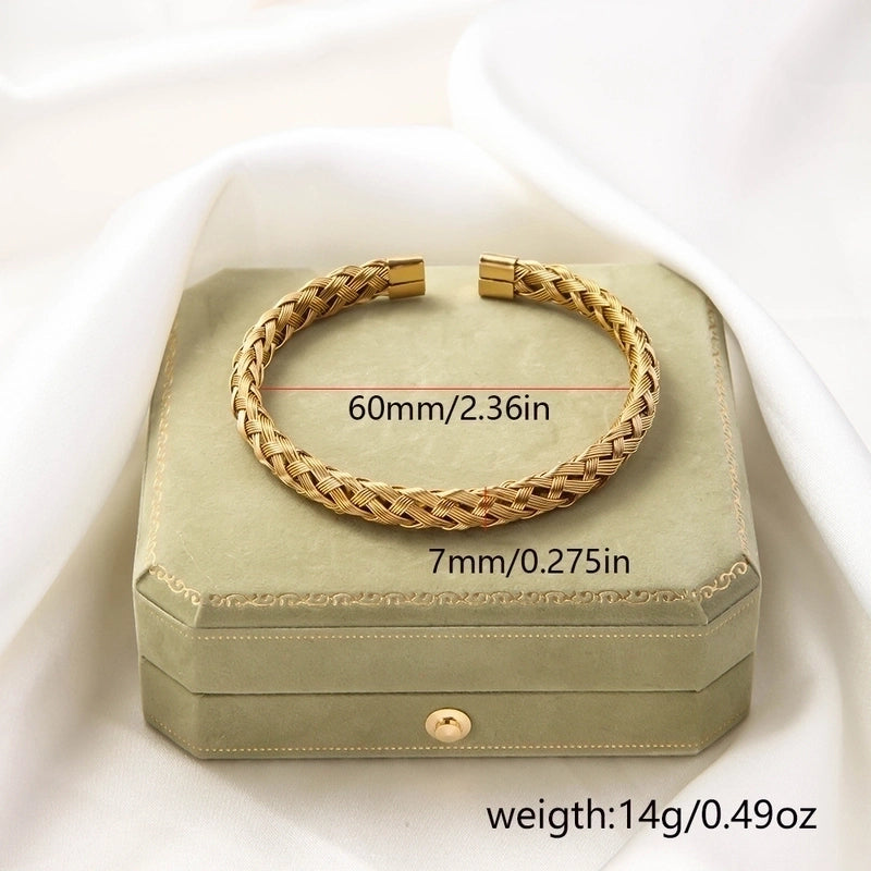 Casual Minimalist Solid Color Titanium Steel Bangle In Bulk